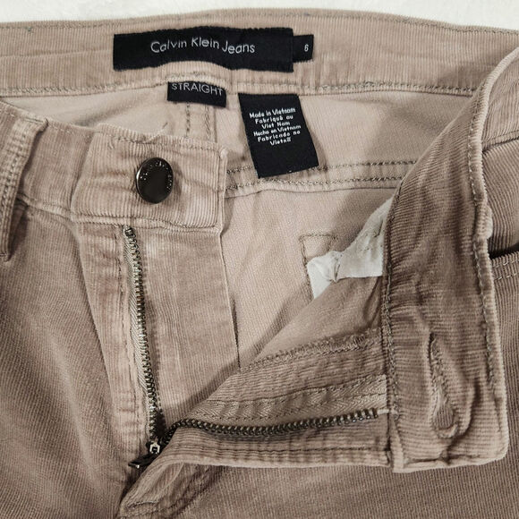 Calvin Klein beige corduroy straight pants womens size 7 - Picture 4 of 7